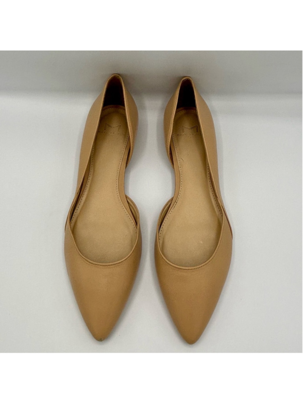 MARC FISHER Sunny Half D'orsay Flat In Beige Leather Size 7.5 - Picture 11 of 14